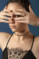 Baroque Minimal Filigree Choker Set