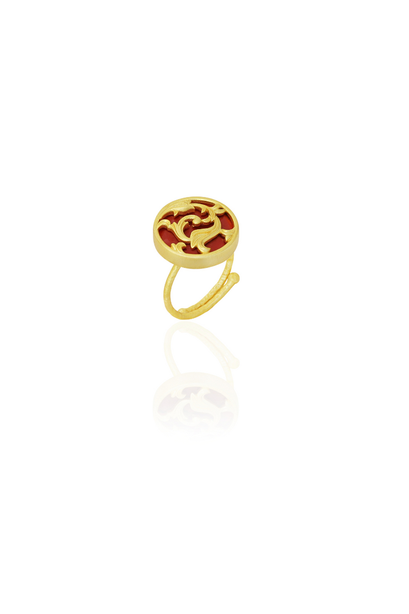 Garnet Rocialle Disc Ring