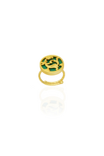 Green Rocialle Disc Ring