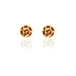 Red Enamel Stud Earrings-Studio Melrosia,Uk,USA