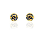 Blue Enamel Stud earrings-Studio Melrosia,Uk,USA