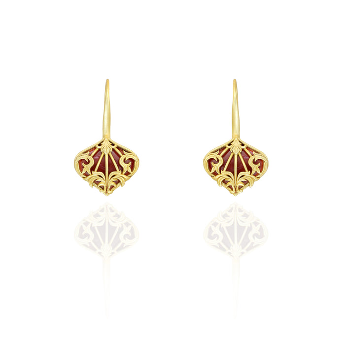 Red Enamel Floral earrings-Studio Melrosia,uk,USa
