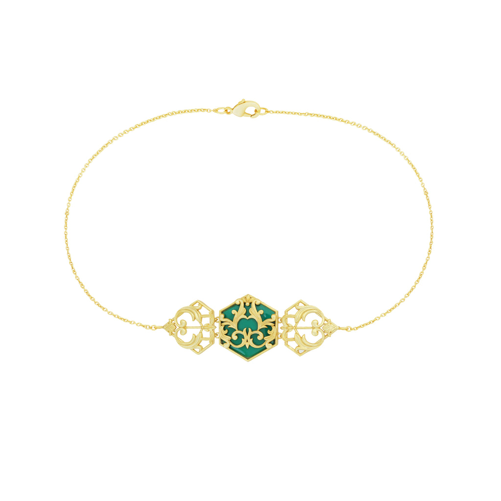 Green Filigree Finesse Choker-StudioMelrosia,UK,USA