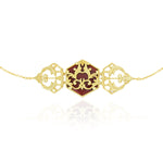 Red Filigree Choker-Studio Melrosia,Uk,USA