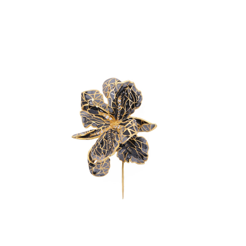 Garden Lapel Pin-Black & Grey