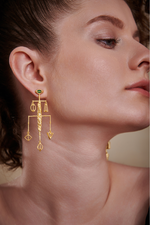 Acanthus Green Mismatch Earrings-Studio Melrosia,Uk,France