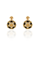 Baroque Round Enamel Drop Earrings