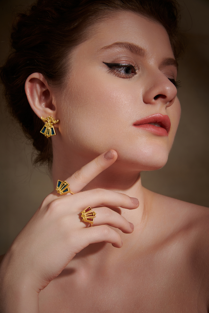 Blue Floral Ring-Studio Melrosia,Uk,USA