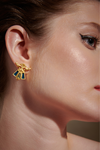 Blue Floral Scroll Earrings-Studio Melrosia,Uk,USA