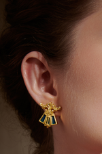 Blue Scroll Earrings-Studio Melrosia,uk,france