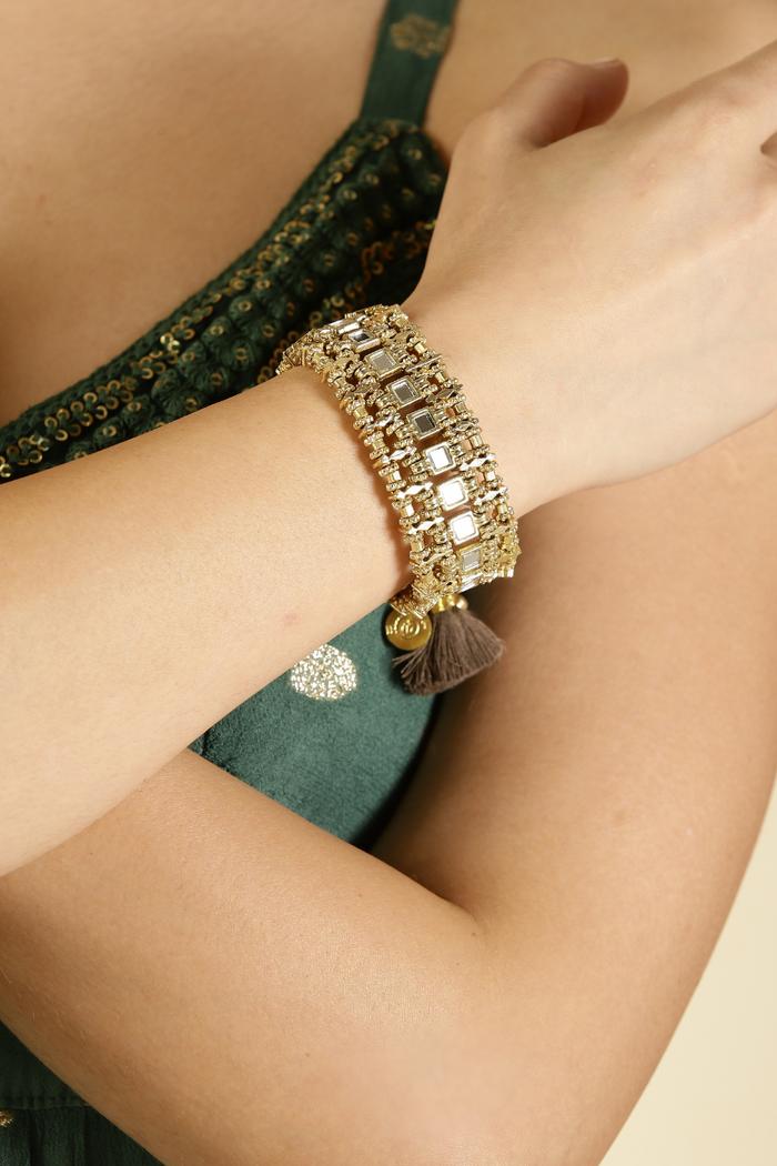 Brass Gold Mirror Adjustable Bracelet - Melrosia - UK - USA