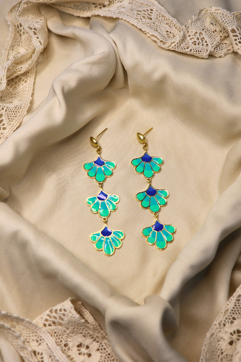 Buy-New-Collection-Blue-Bloom-Earrings-Uk,USA