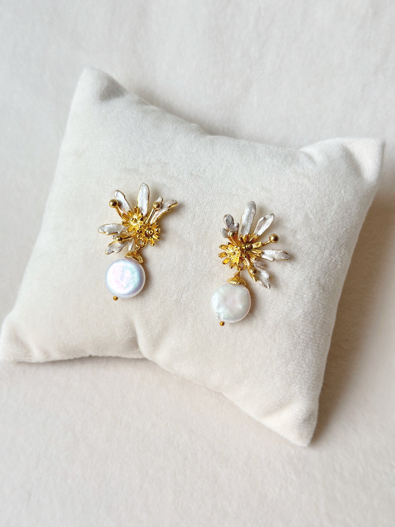 Buy-New-Design-Flower-Burst-Pearl-Drop-Earrings-UK,USA