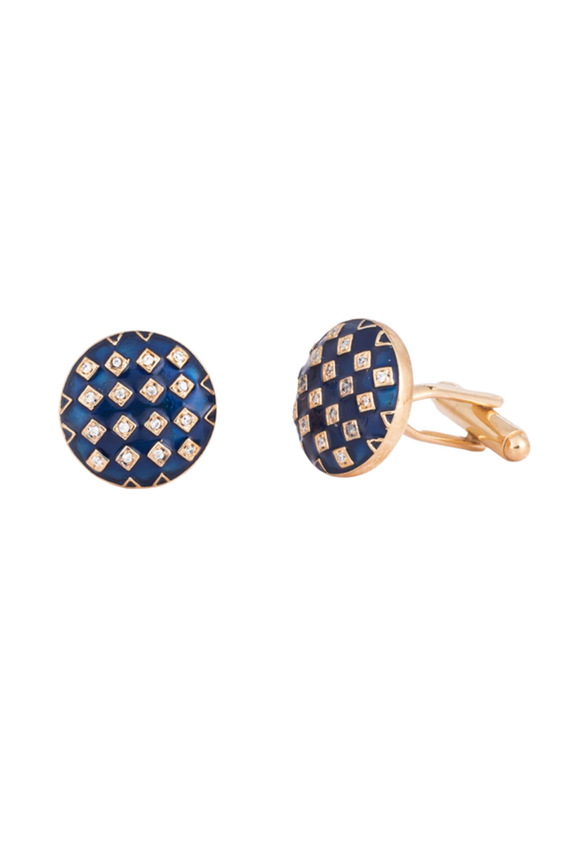 Buy-New-Design-Gingham-Enamel-Cufflinks-Uk,USA