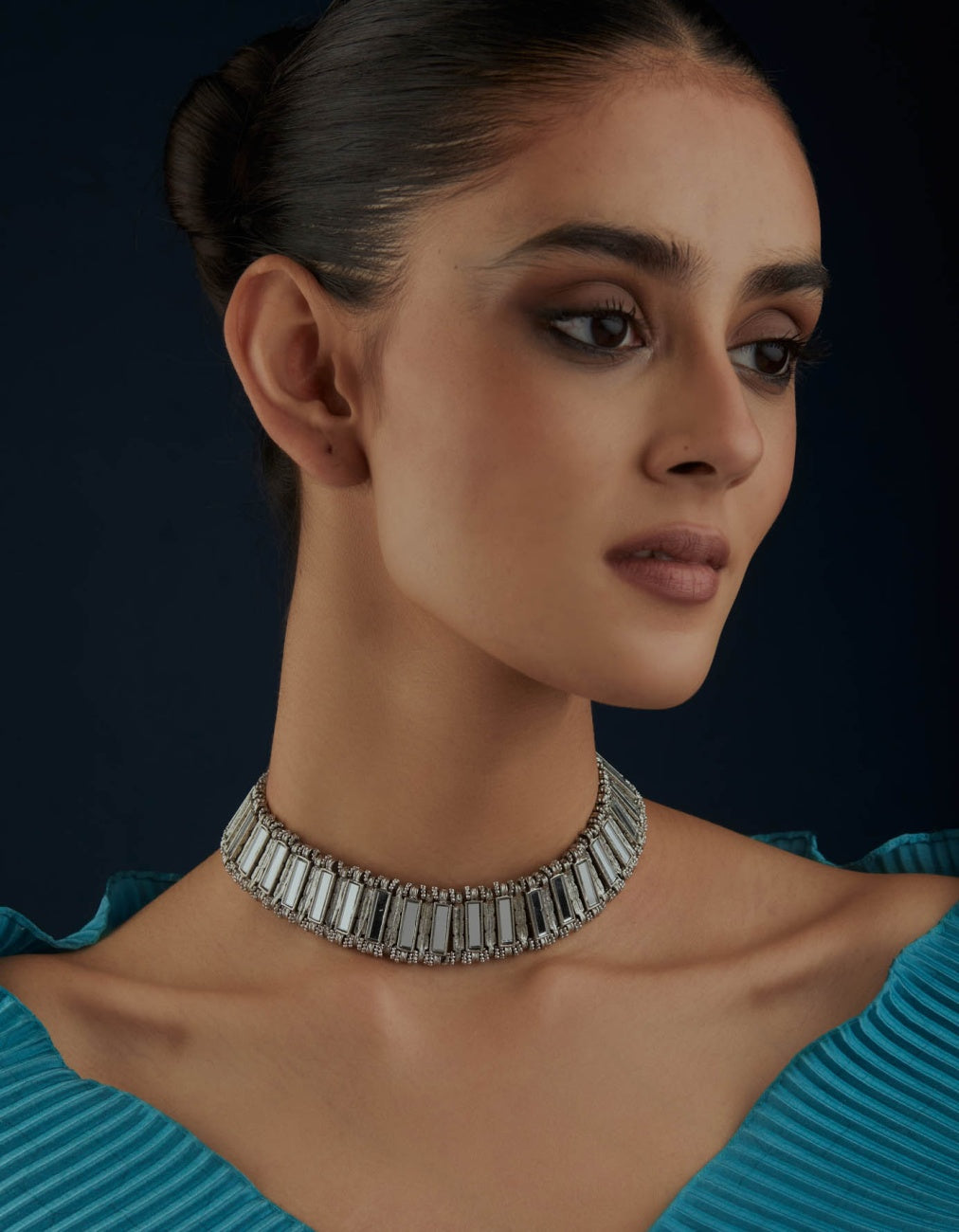 Latest-Design-Buy-Silver-Qabeela-MIrror-Choker-Uk,Spain
