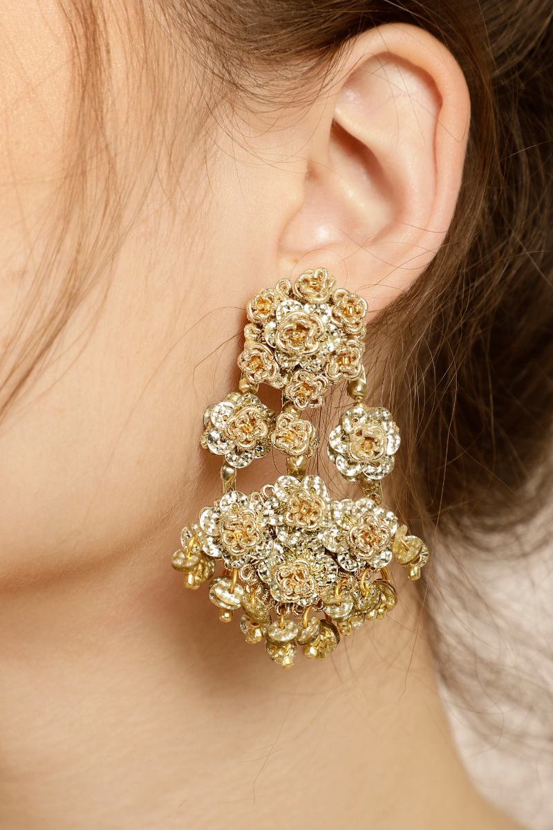 Buy-Online-Latest-Bloom-Golden-Earrings-UK,Paris