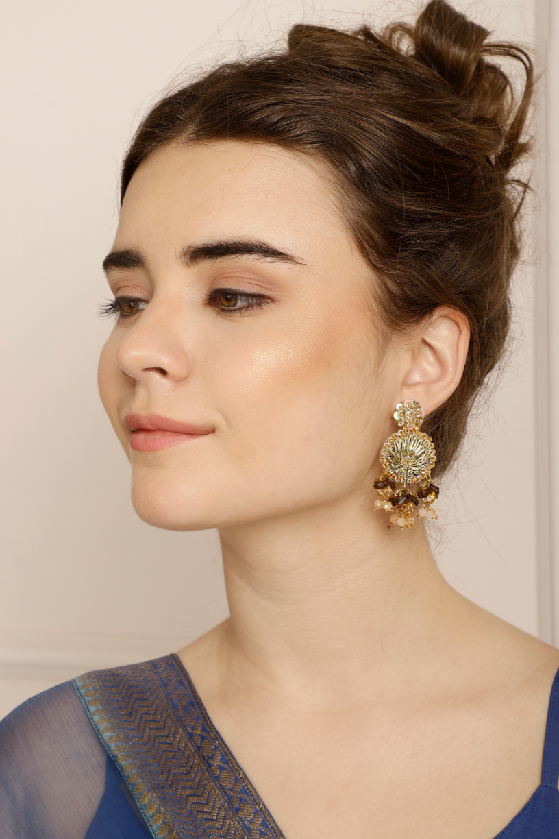 Latest-Design-Online-Gold-Beaded-Earrings-UK,USA