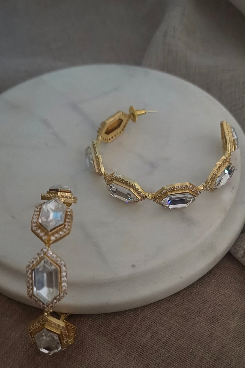 Studded Swarovski Hoops-Melrosia,UK,Paris