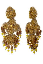 Gold Embroidered Earrings