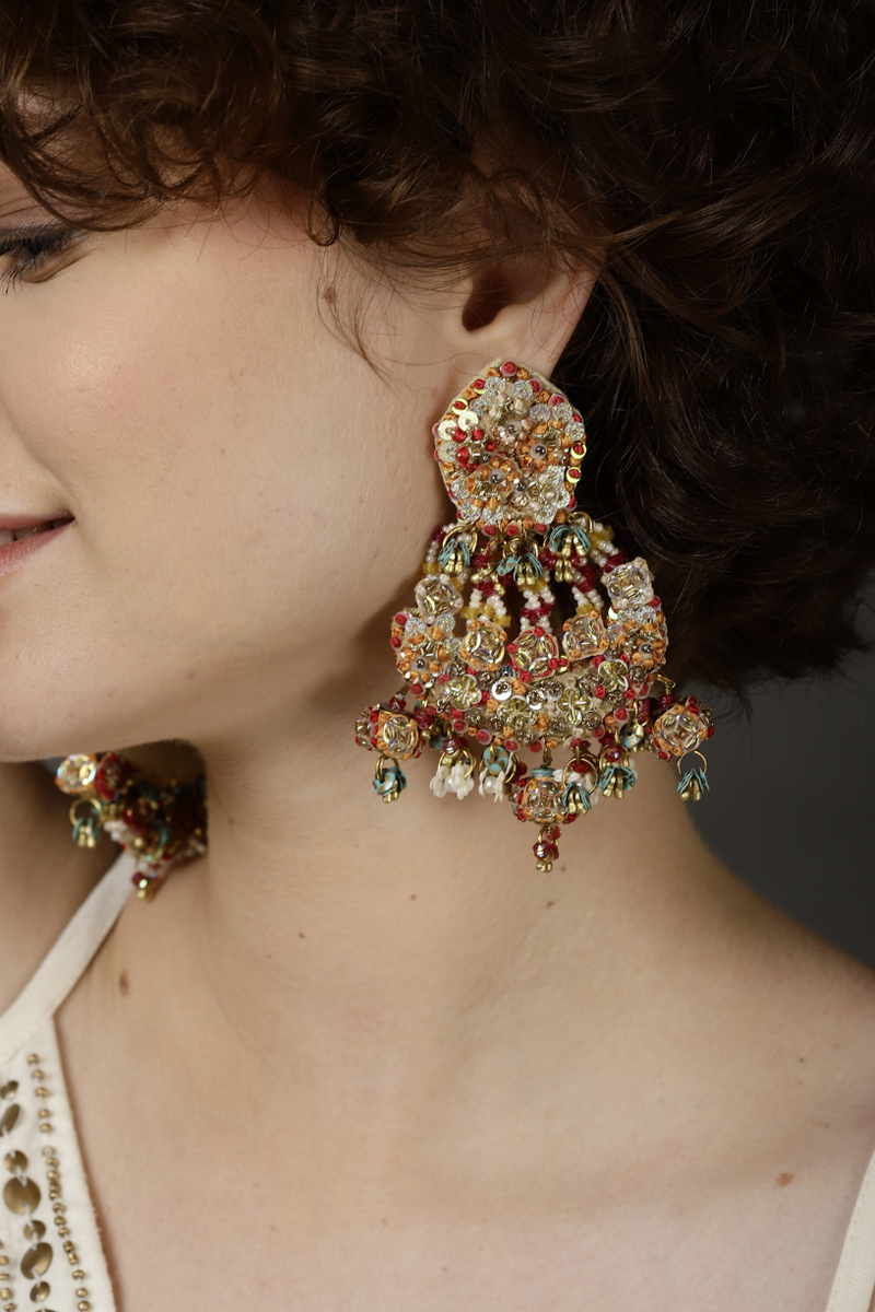 Embroidered Earrings-Melrosia,Uk,USA