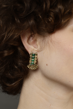 Emerald Enamel Earrings-Melrosia,UK<USA