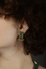 Emerald Queen Enamel Earrings-Melrosia,UK,France
