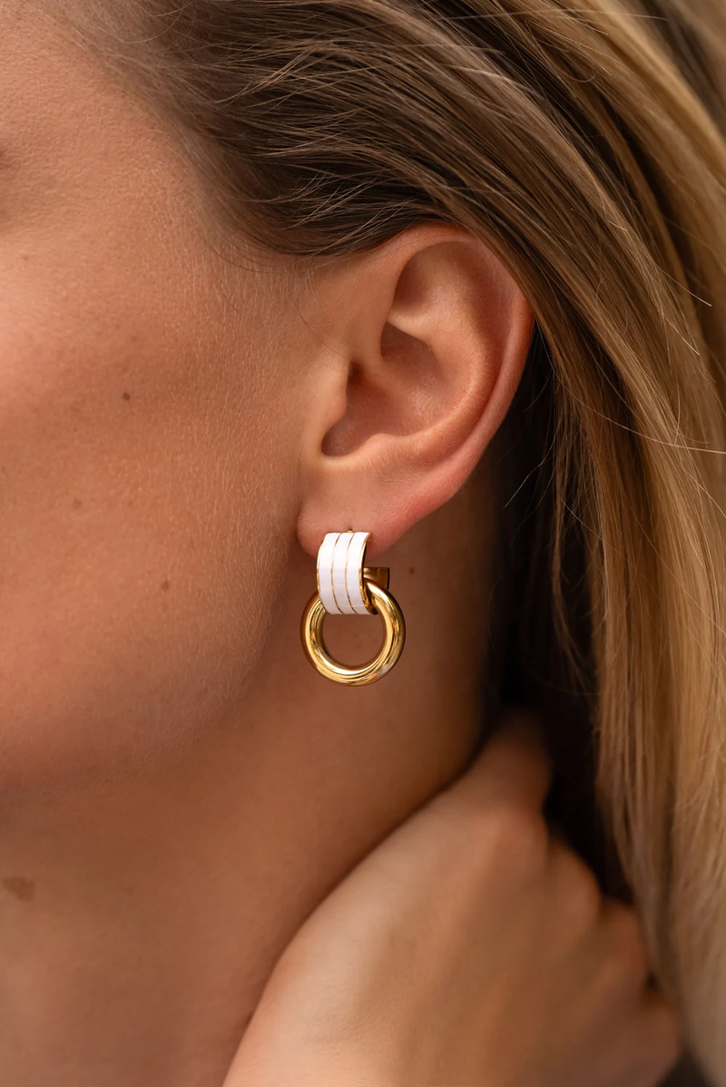 Enamel Hoop Earrings-Melrosia,Uk,France