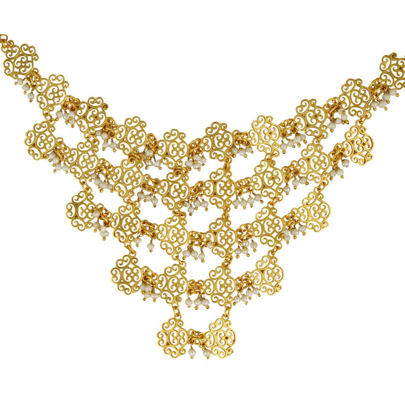 Filigree Gold Necklace-Melroisa,UK,USA