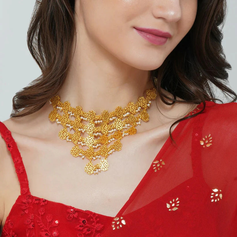 Layered Filigree necklace- Melrosia- UK-USA