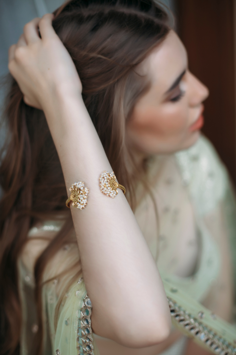 Filigree Pearl Open Bracelet - Melrosia - UK - USA