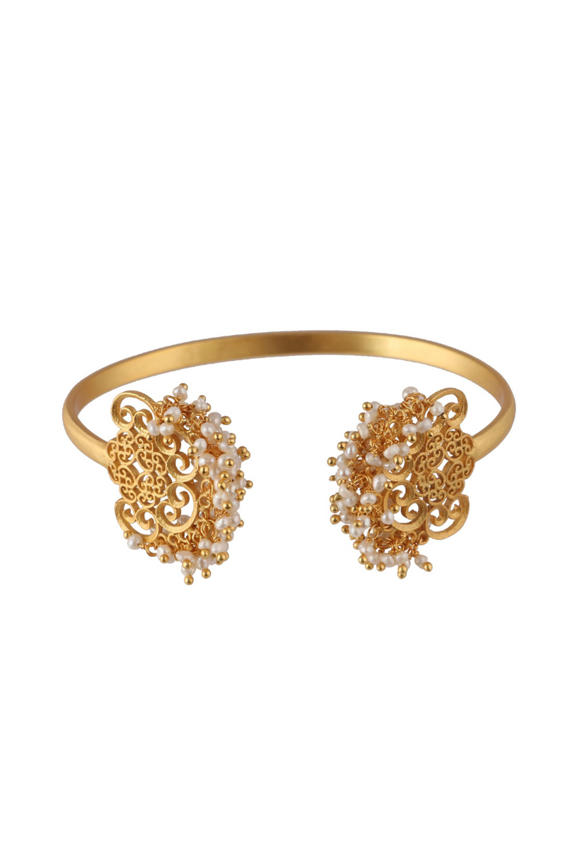 Filigree Pearl Open Bracelet 2 - Melrosia - UK - USA