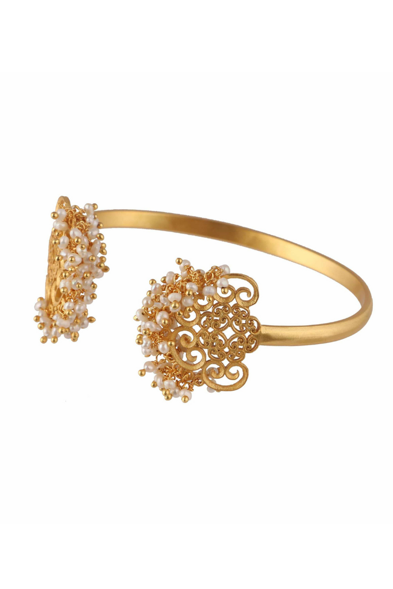 Filigree Pearl Open Bracelet 4 - Melrosia - UK - USA