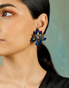 Floral Blue Earrings-Melrosia,UK,USA