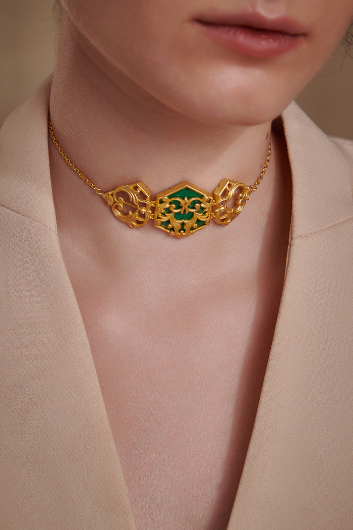 Garnet Filigree Finesse Choker-Studio Melrosia,Uk,Paris