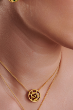 Garnet Rocialle Disc Necklace Set