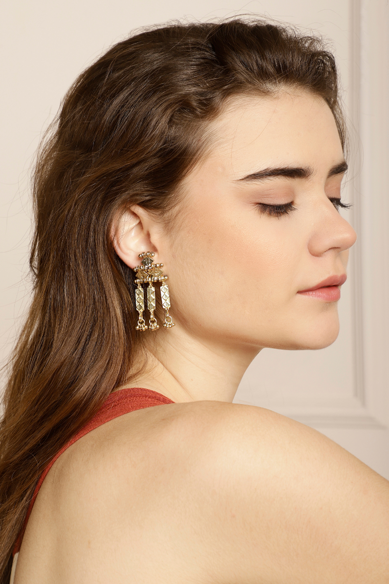 Gold-Brick-New-Earrings-Latest-Design-UK,Spain