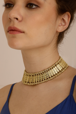Gold Brick Choker Necklace