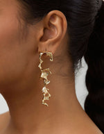 Gold Textured Sea Horse Earrings-Melrosia,Uk,USA