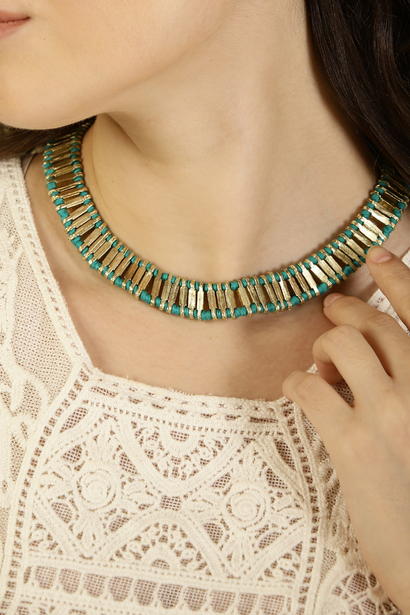Turquoise Gold Naaz Necklace - Melrosia - UK - USA