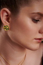 Green Disc Earrings-Studio Melrosia,Uk,USA