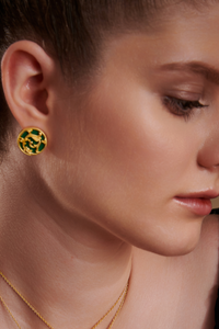 Garnet Disc Earrings-Studio Melrosia,Uk,Paris