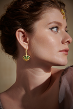 Green Floral Earrings-Studio Melrosia,Uk,USA