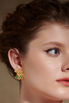 Garnet Floral Earrings-Studio Melrosia,Uk,USA