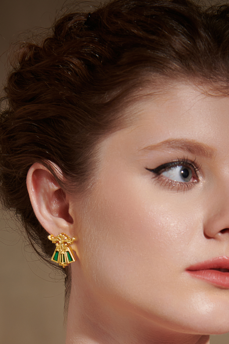 Garnet Floral Earrings-Studio Melrosia,Uk,USA