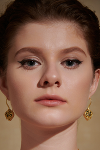 Green Floral Swag Earrings-Studio Melrosia,Uk,France