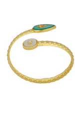 Green Onyx Gold Cuff Bracelet-Melrosia,Uk,France