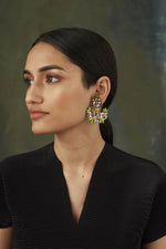 Green Wildflower Earrings-Melrosia,UK,USA