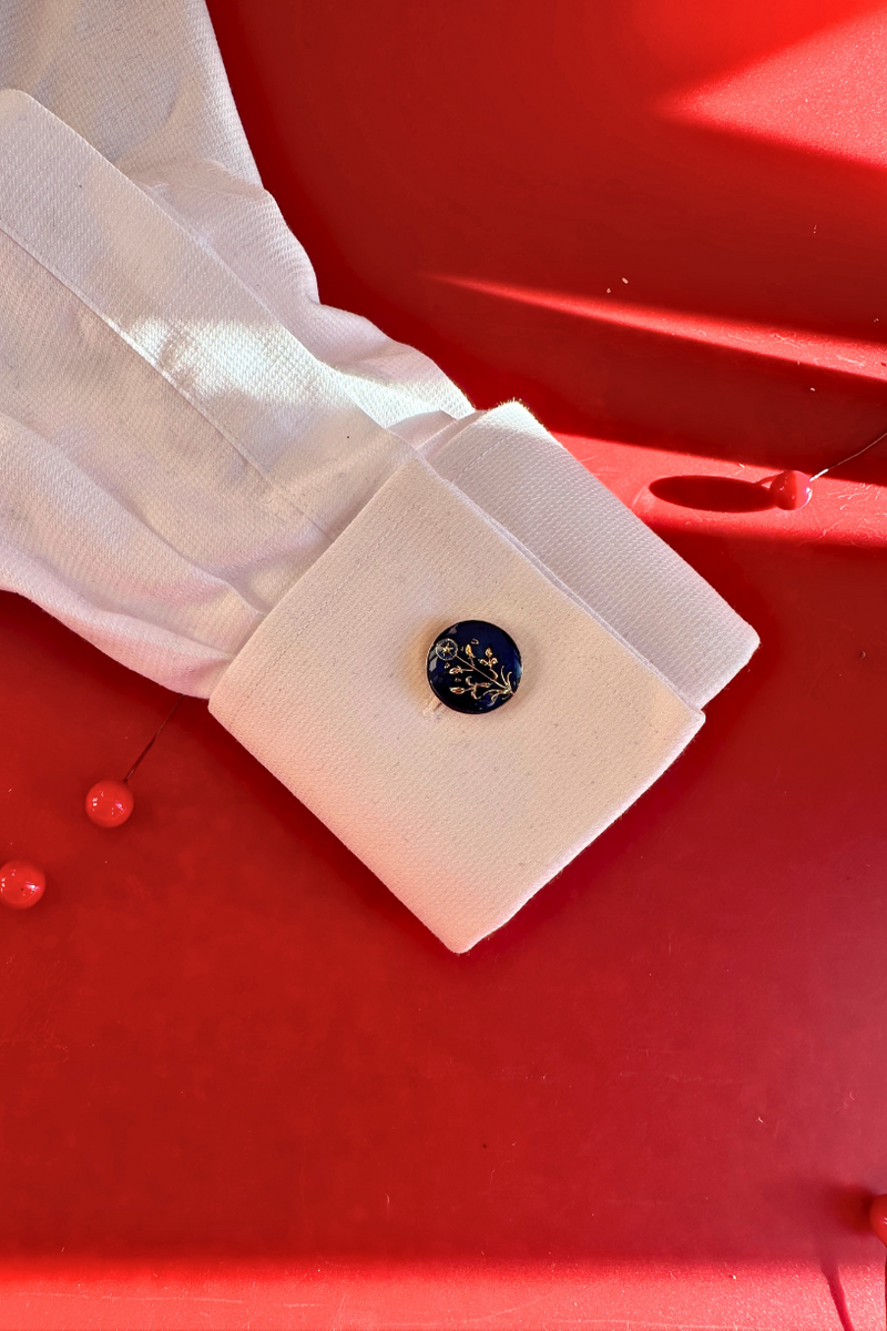 Blue Hisbiscus  Cufflinks