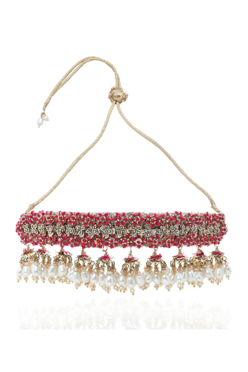 Hot Pink Pearl Choker 1 - Melrosia - UK - USA
