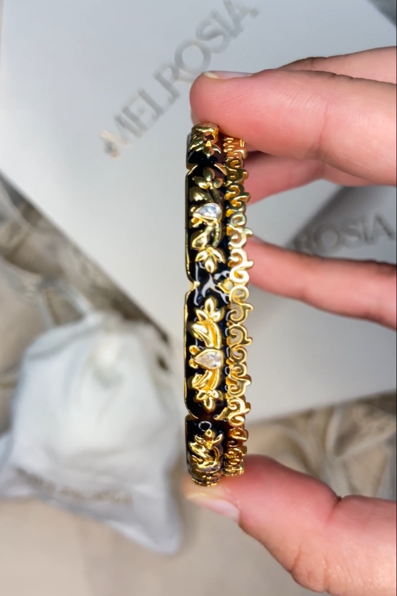 Baroque Enamel & Filigree Bangle